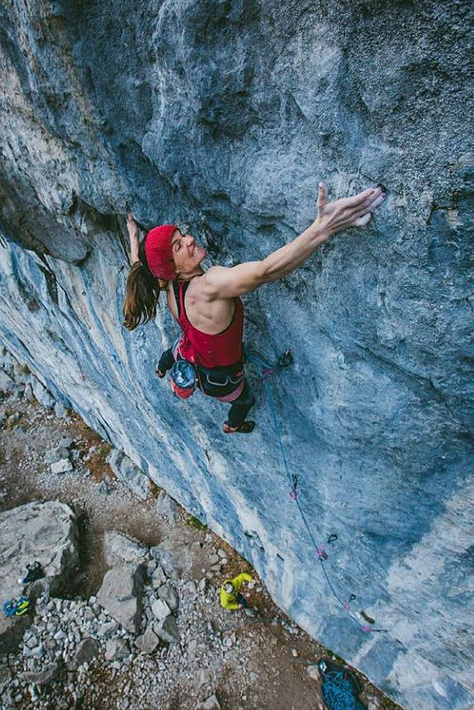 Babsi Zangrel making the second ascent of Sprengstoff (F9a) @jacopolarcher